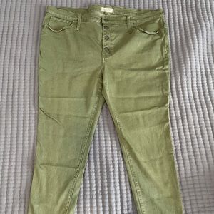 Women’s Size 22W 36 Skinny Jeans Olive Green Madewell